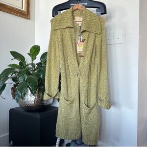 NWT Chelsea & Violet Mohair Blend Knit Button up Sweater Cardigan Sz M Long